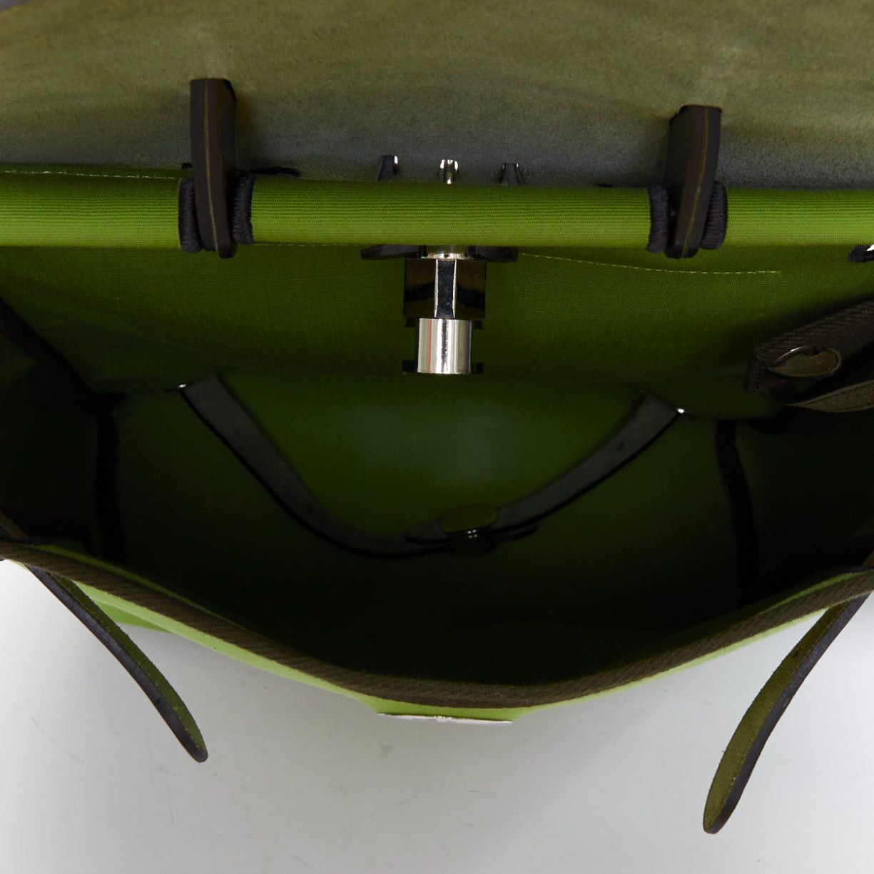 Hermes rare HERMES Herbag A Dos Vert Criquet green black canvas palladium backpack Size ONE SIZE - 12 Thumbnail