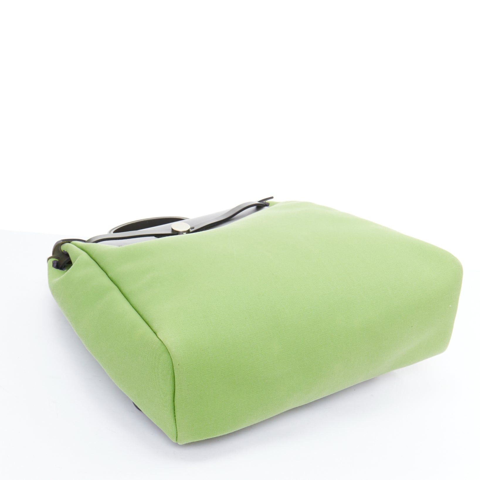 Hermes rare HERMES Herbag A Dos Vert Criquet green black canvas palladium backpack Size ONE SIZE - 6 Thumbnail