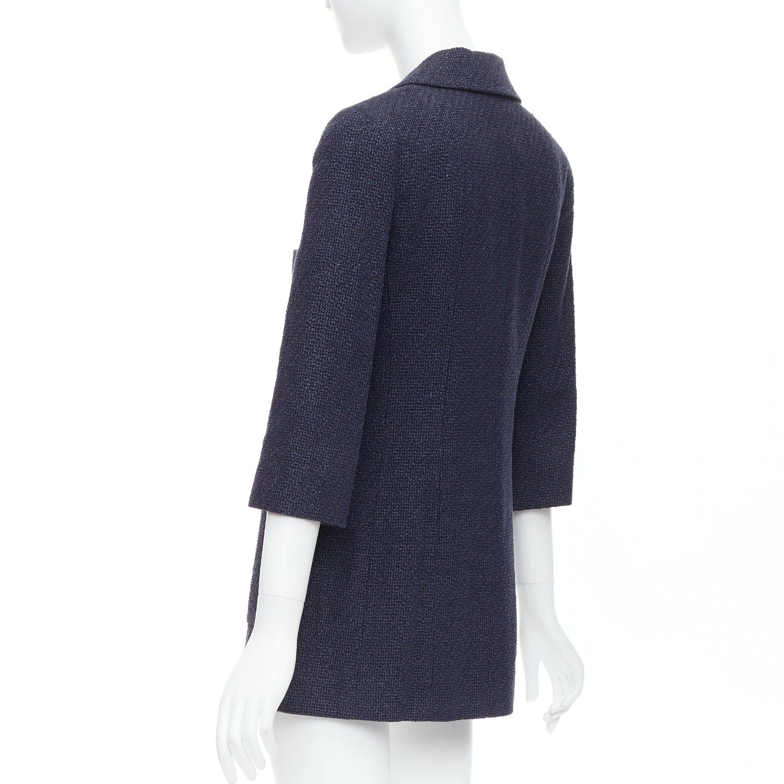 Chanel rare CHANEL 12P gold navy tweed CC pocket double breast schoolboy jacket FR38 M Size M / US 6-8 / IT 42-44 - 7 Thumbnail
