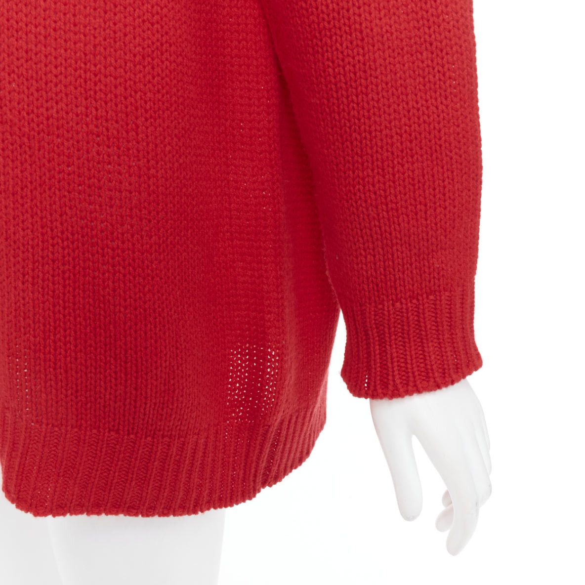Dior CHRISTIAN DIOR 100% cashmere red black J'Adior 8 oversized sweater FR34 XS Size XS / US 0-2 / IT 36-38 - 7 Thumbnail