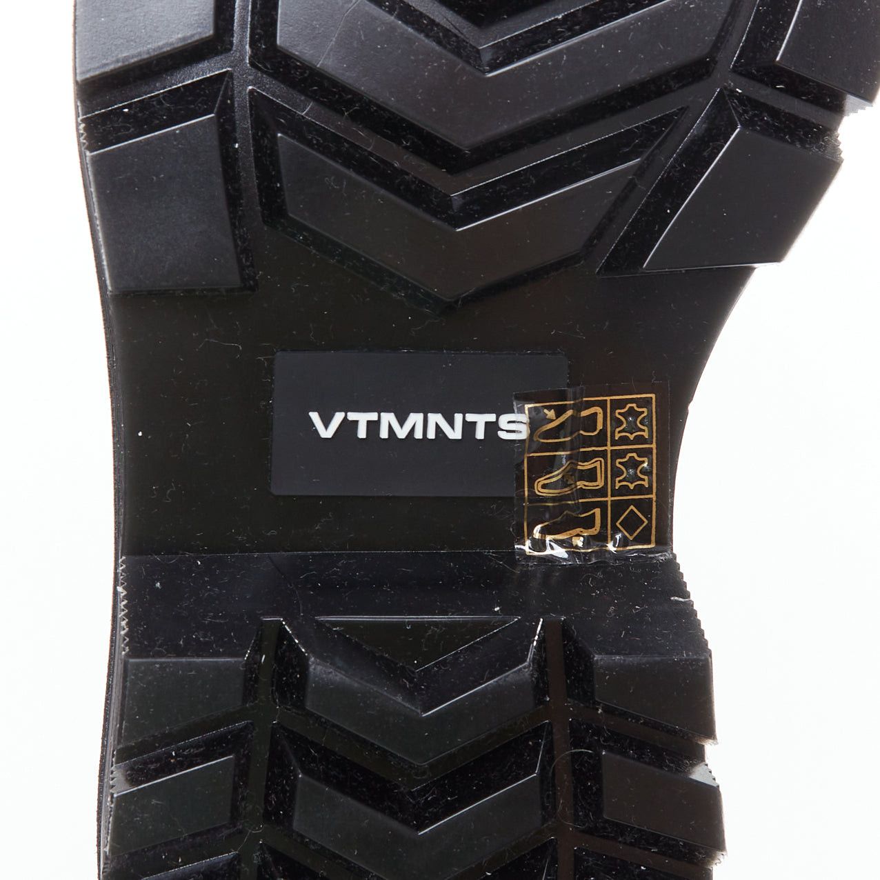 Vetements VETEMENTS VTMNTS F OFF black white slogan leather combat boots EU36 Size US 6 / IT 36 - 10 Thumbnail