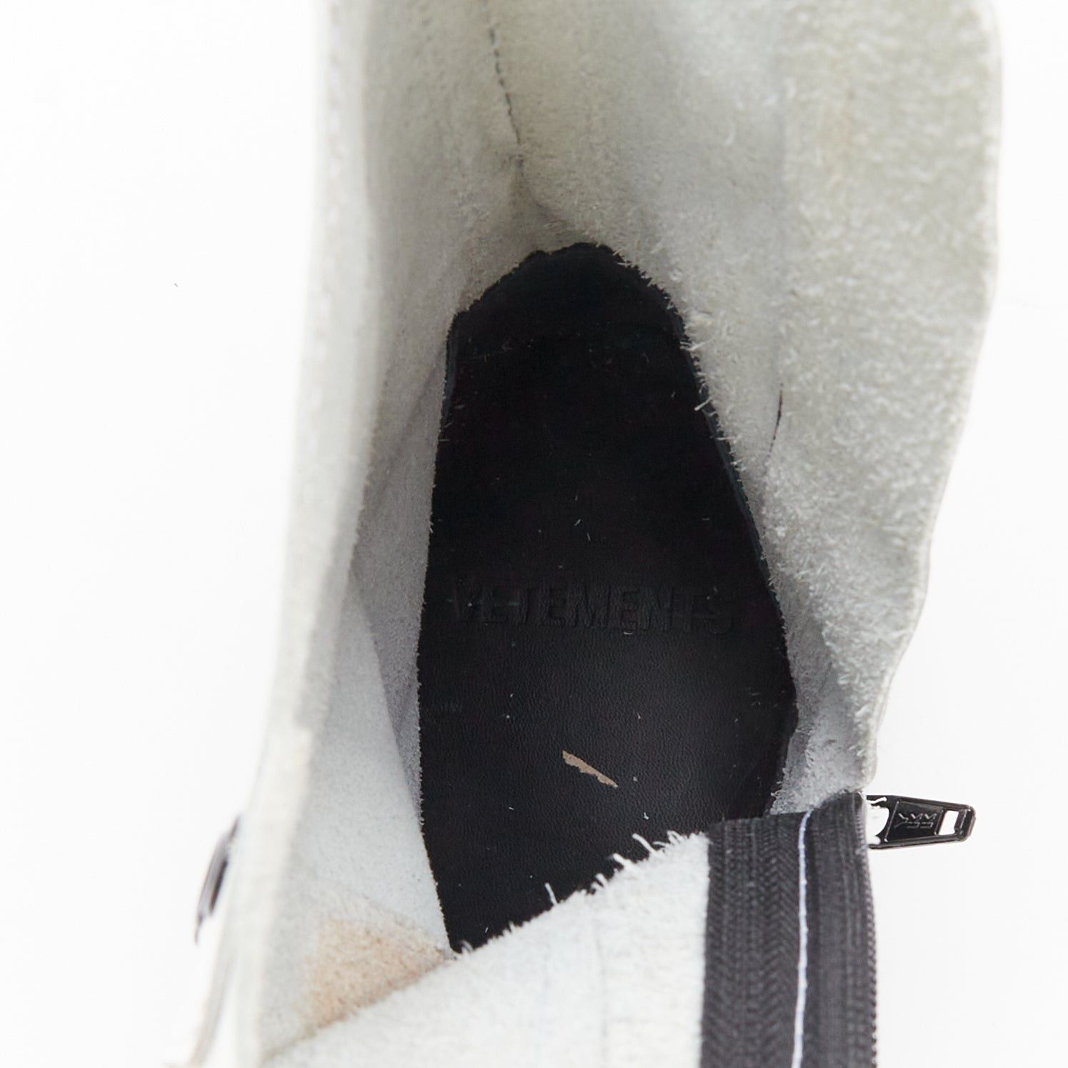 Vetements VETEMENTS VTMNTS F OFF black white slogan leather combat boots EU36 Size US 6 / IT 36 - 11 Thumbnail