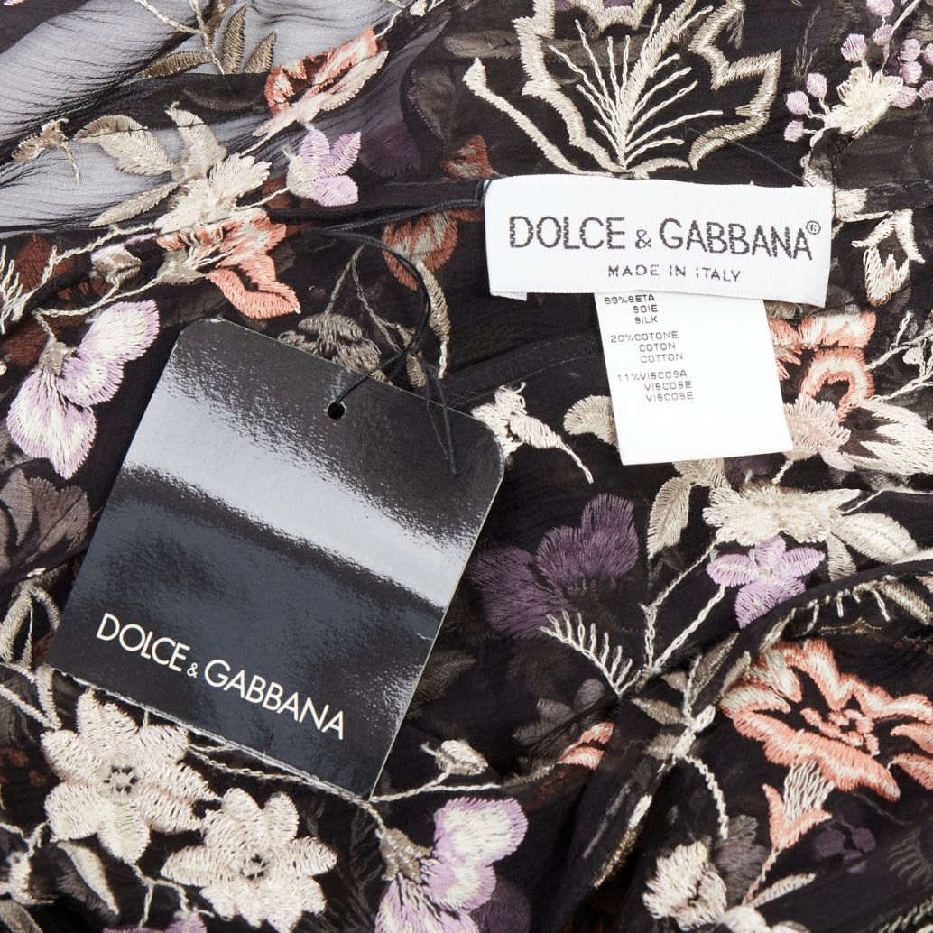 Dolce & Gabbana rare DOLCE GABBANA 1997 Vintage Runway fur collar black oriental floral embroidery sheer coat IT38 XS Size XS / US 0-2 / IT 36-38 - 9 Thumbnail