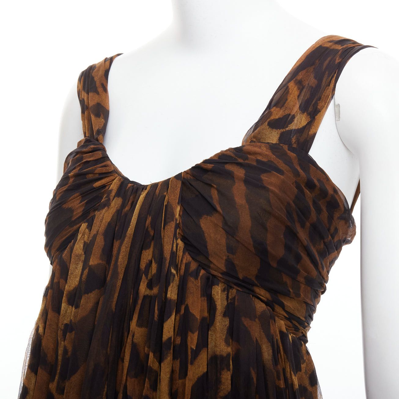 Alexander McQueen ALEXANDER MCQUEEN 2011 100% silk leopard print corseted long gown IT40 S Size S / US 4 / IT 40 - 2 Thumbnail