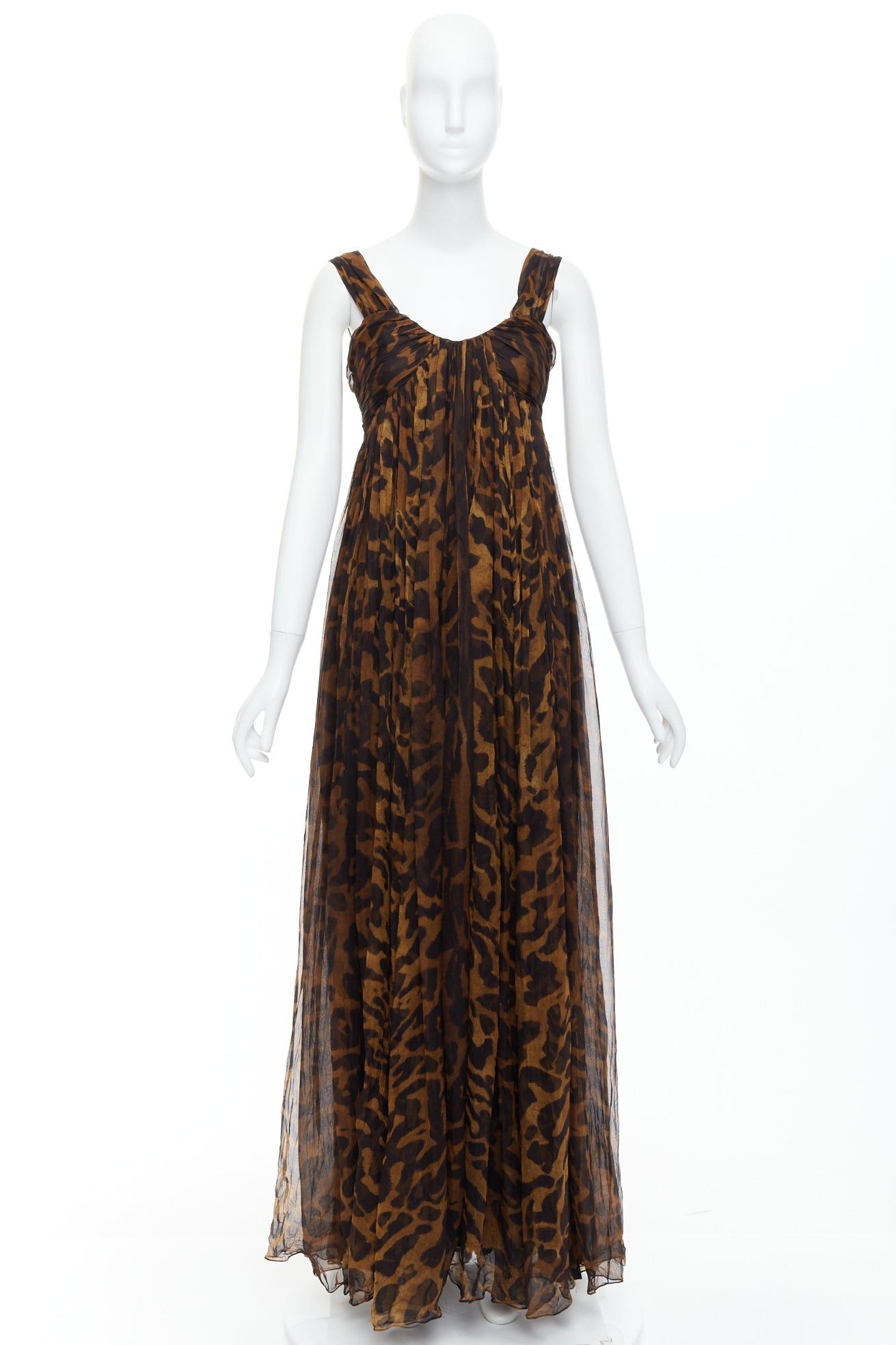 Alexander McQueen ALEXANDER MCQUEEN 2011 100% silk leopard print corseted long gown IT40 S Size S / US 4 / IT 40 - 9 Thumbnail