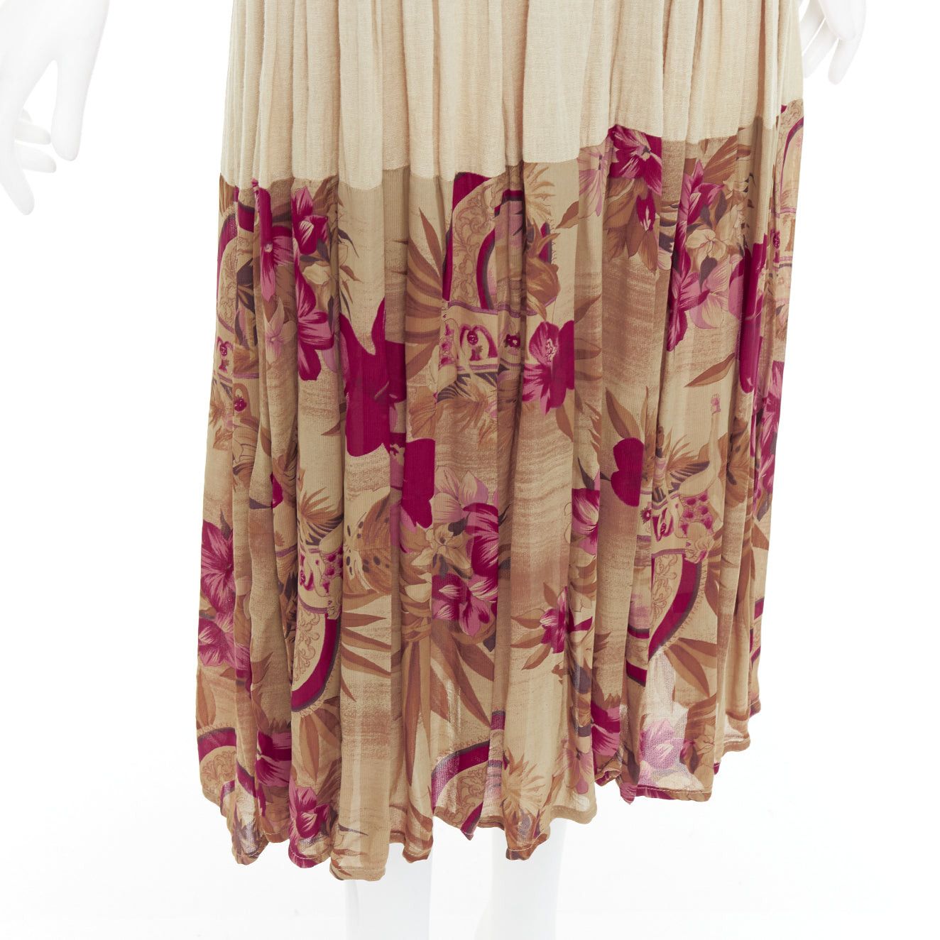 Other TIZIANA NIRONI LOU LOU LES CHOSES Vintage olive floral midi dress IT40 S Size S / US 4 / IT 40 - 7 Thumbnail