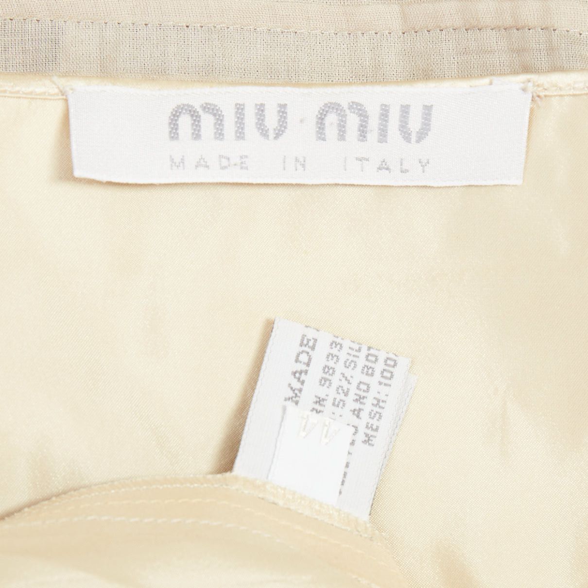 Miu Miu rare MIU MIU 1999 Runway beige technical patchwork satin neon trim dress IT44 L Size M / US 6-8 / IT 42-44 - 8 Thumbnail