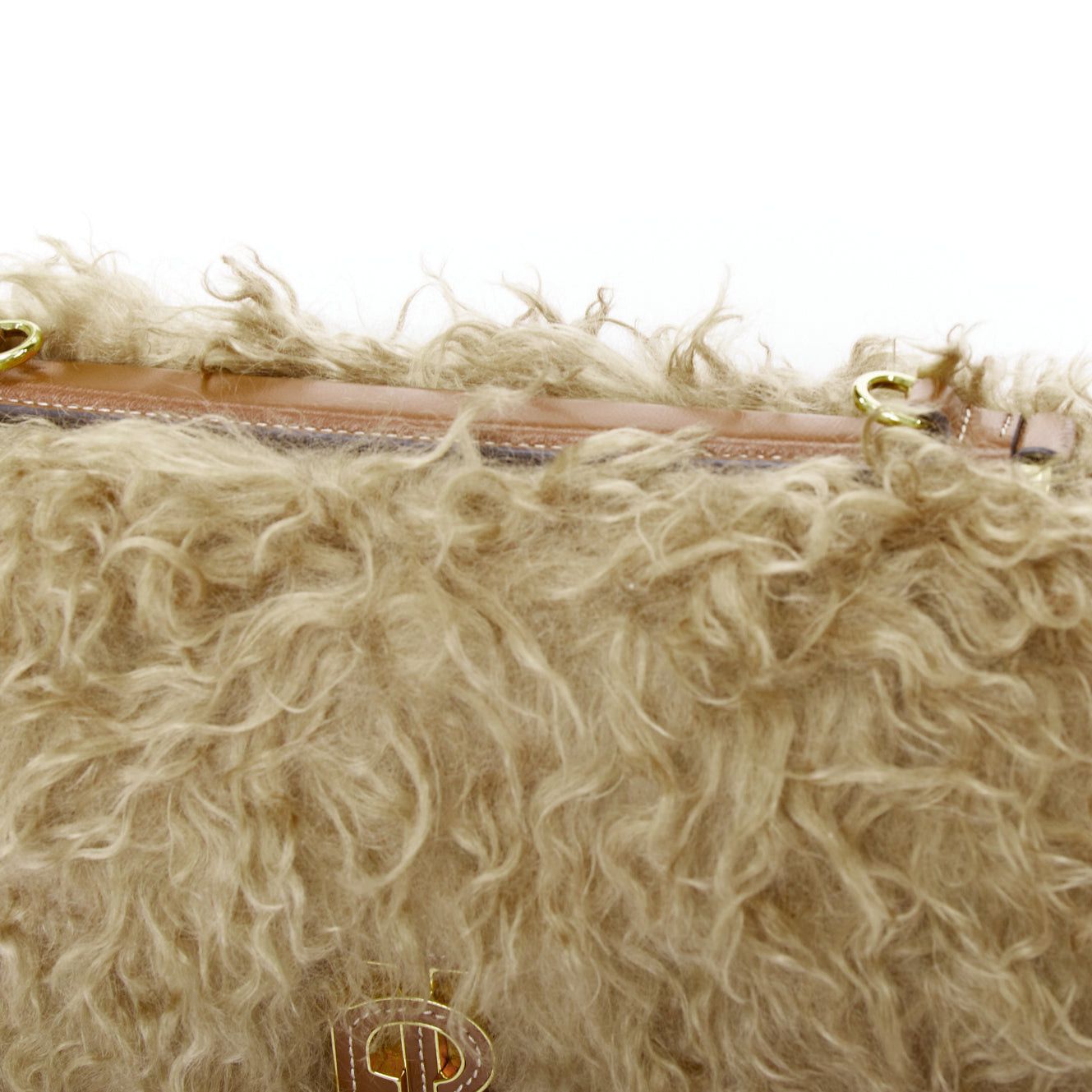 Burberry BURBERRY Lola Mohair Limited Edition lamb shearling gold TB crossbody bag Size ONE SIZE - 8 Thumbnail