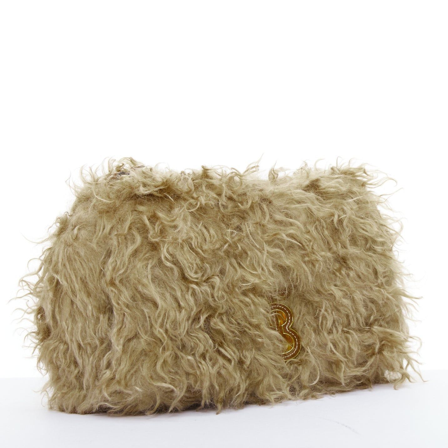 Burberry BURBERRY Lola Mohair Limited Edition lamb shearling gold TB crossbody bag Size ONE SIZE - 3 Thumbnail