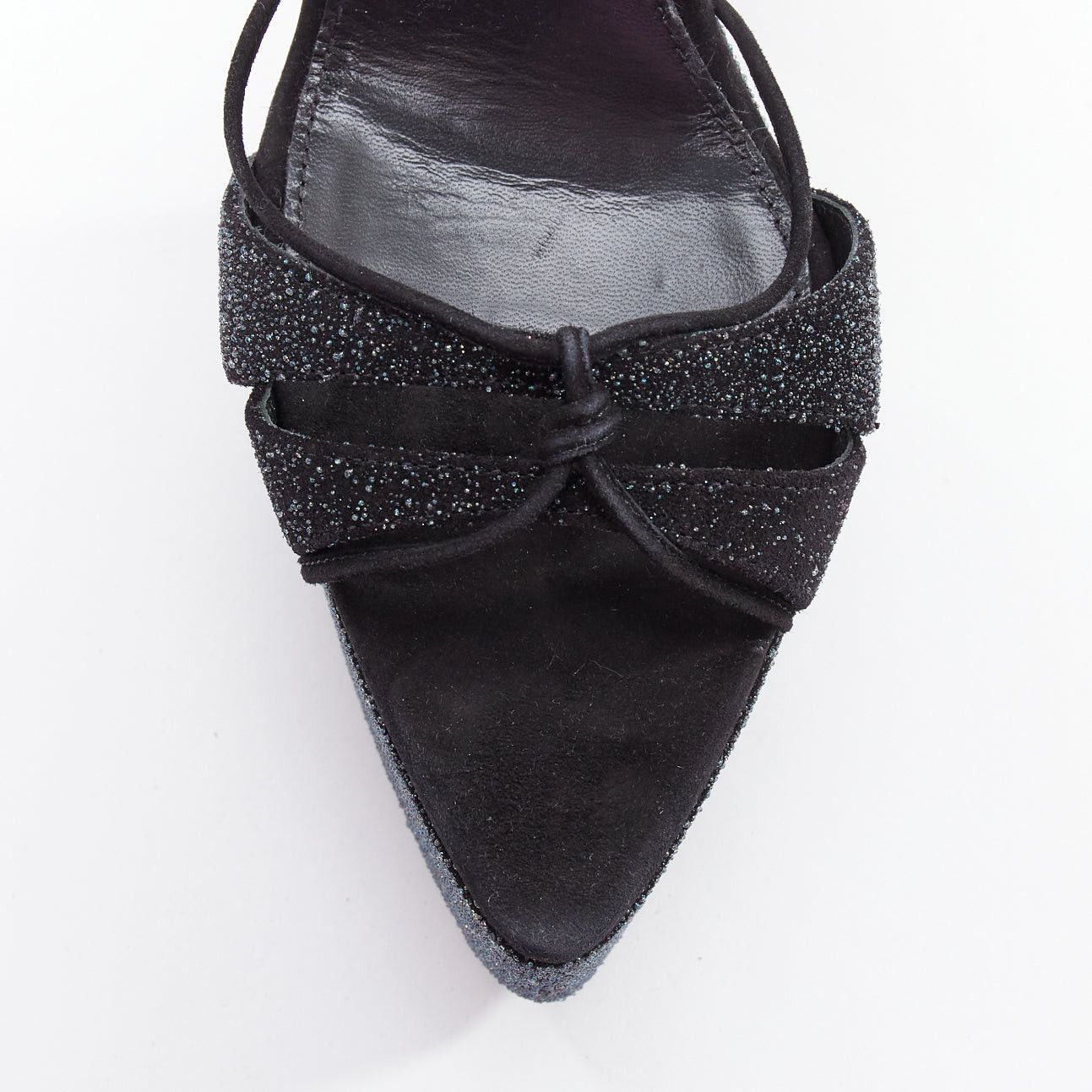 Other D'ACCORI Belle galactic black glitter textured platform sandal heels EU39 Size US 9 / IT 39 - 6 Thumbnail