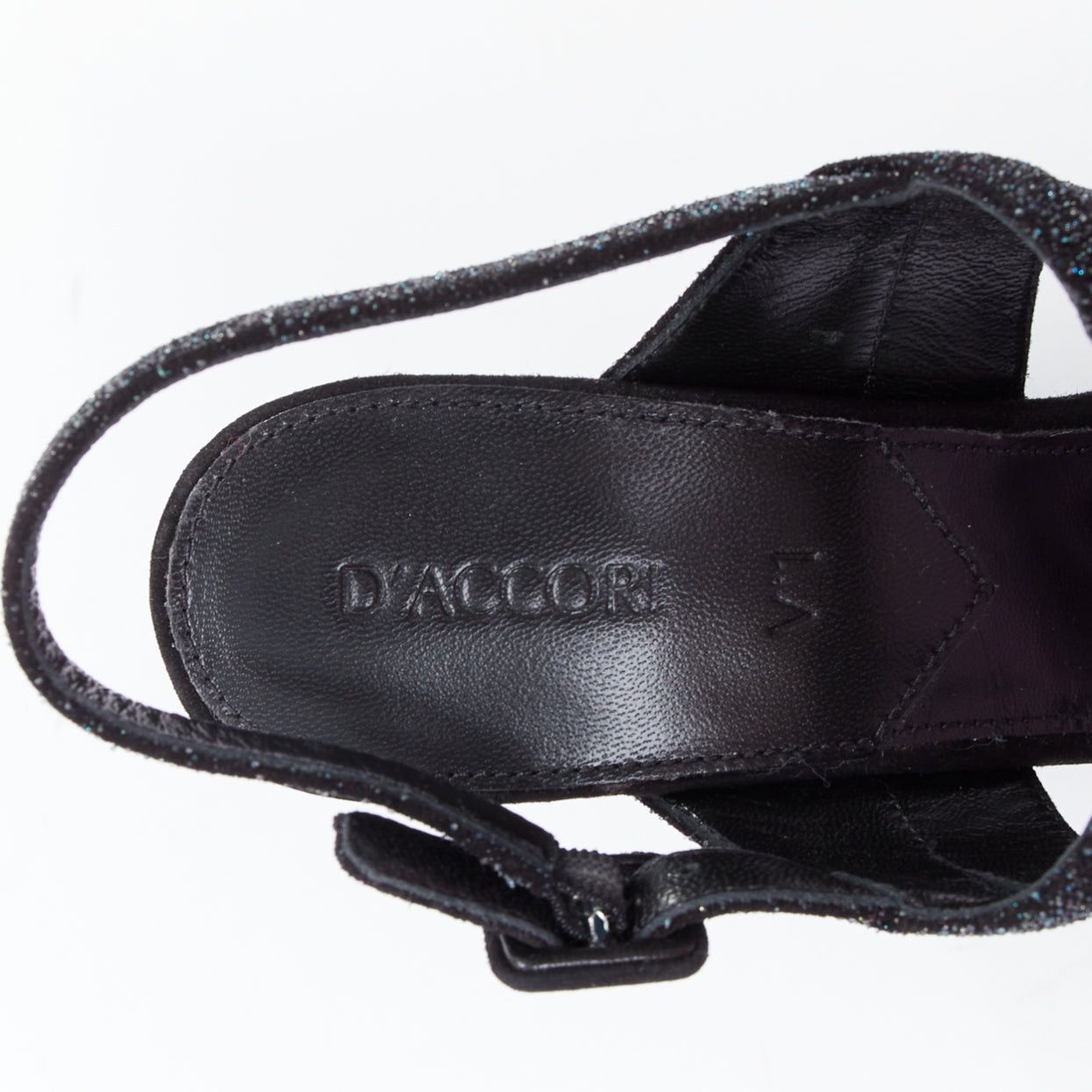 Other D'ACCORI Belle galactic black glitter textured platform sandal heels EU39 Size US 9 / IT 39 - 9 Thumbnail