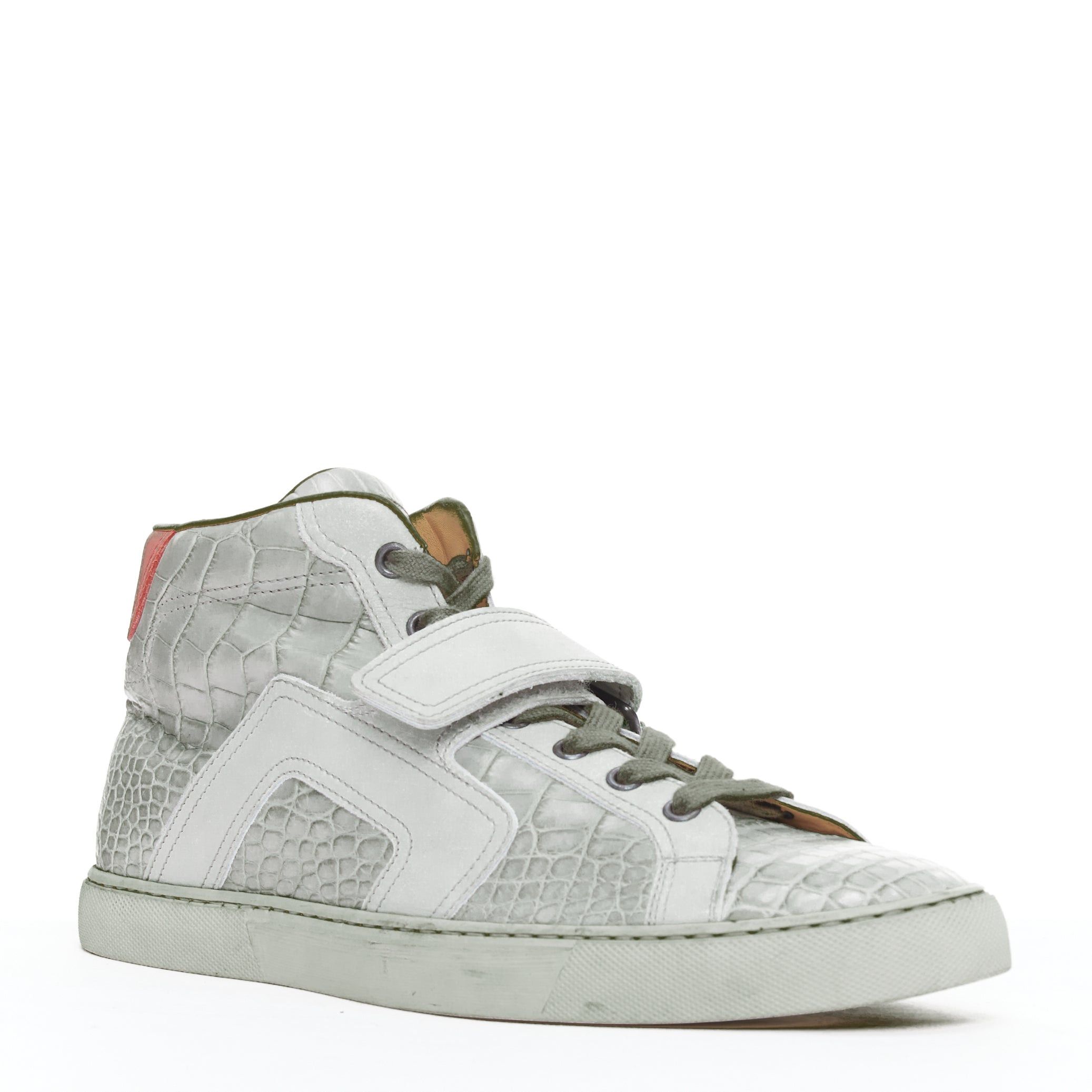 Hermes HERMES grey croc leather colorblock high top sneaker EU41.5 Kanye West Size US 8.5 / EU 41-42 - 2 Thumbnail