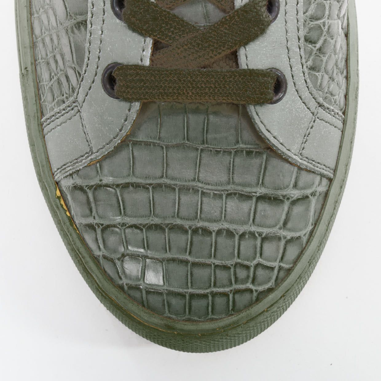Hermes HERMES grey croc leather colorblock high top sneaker EU41.5 Kanye West Size US 8.5 / EU 41-42 - 6 Thumbnail