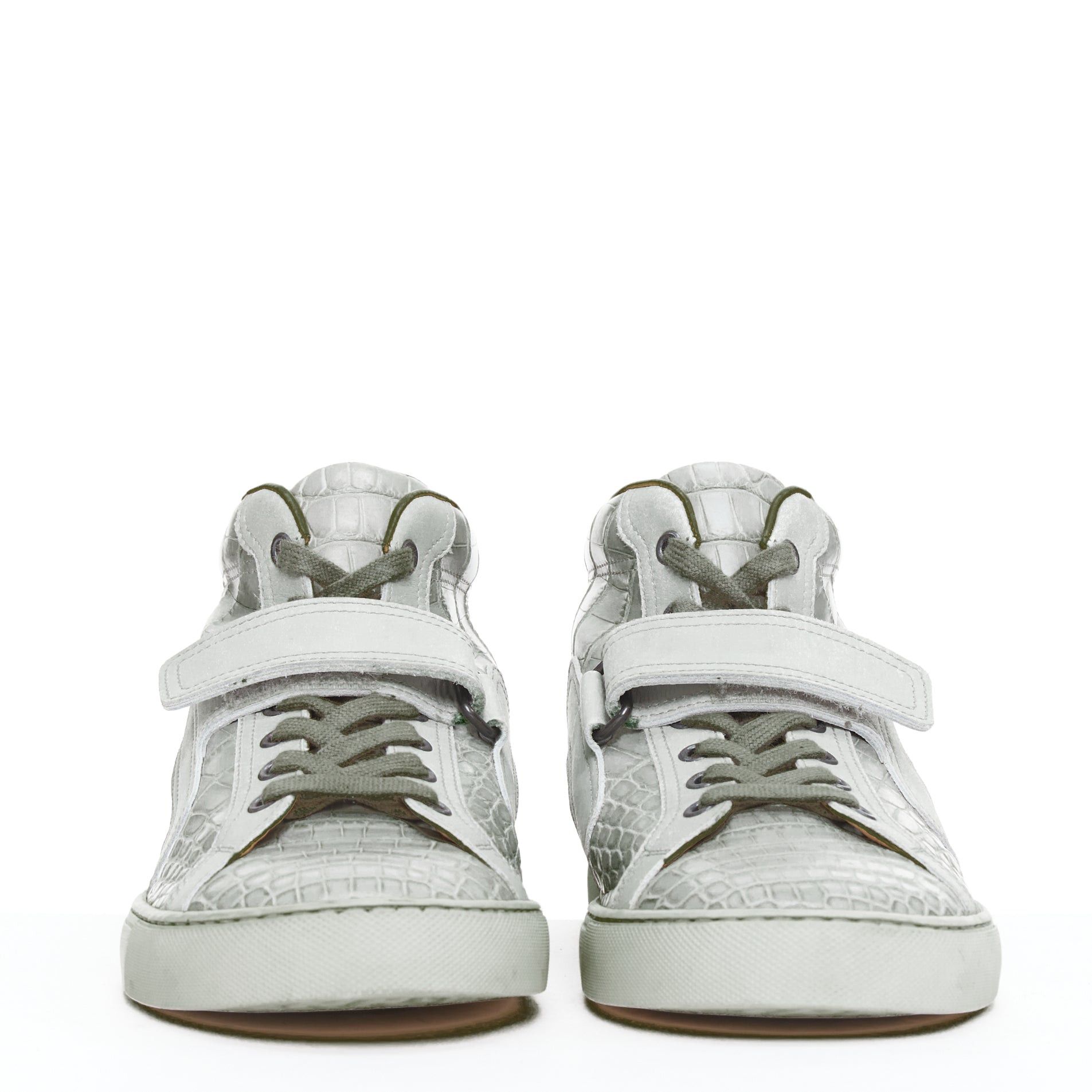 Hermes HERMES grey croc leather colorblock high top sneaker EU41.5 Kanye West Size US 8.5 / EU 41-42 - 3 Thumbnail