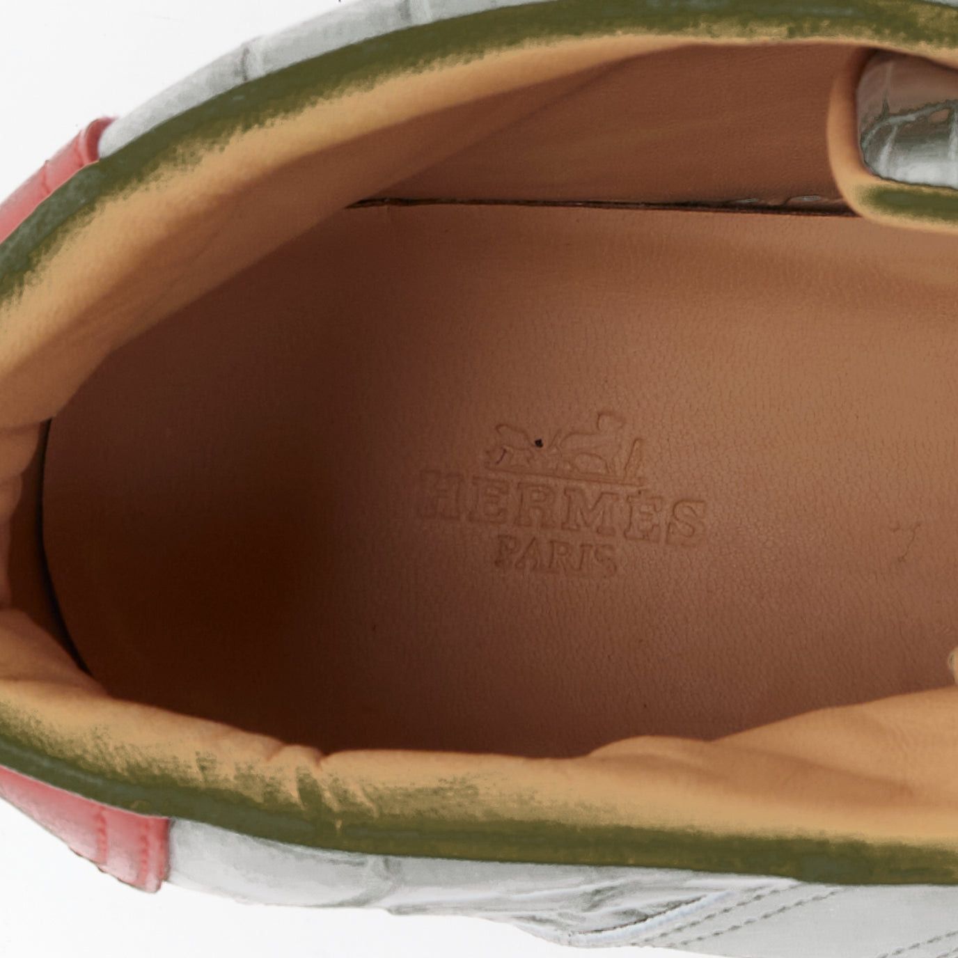 Hermes HERMES grey croc leather colorblock high top sneaker EU41.5 Kanye West Size US 8.5 / EU 41-42 - 9 Thumbnail