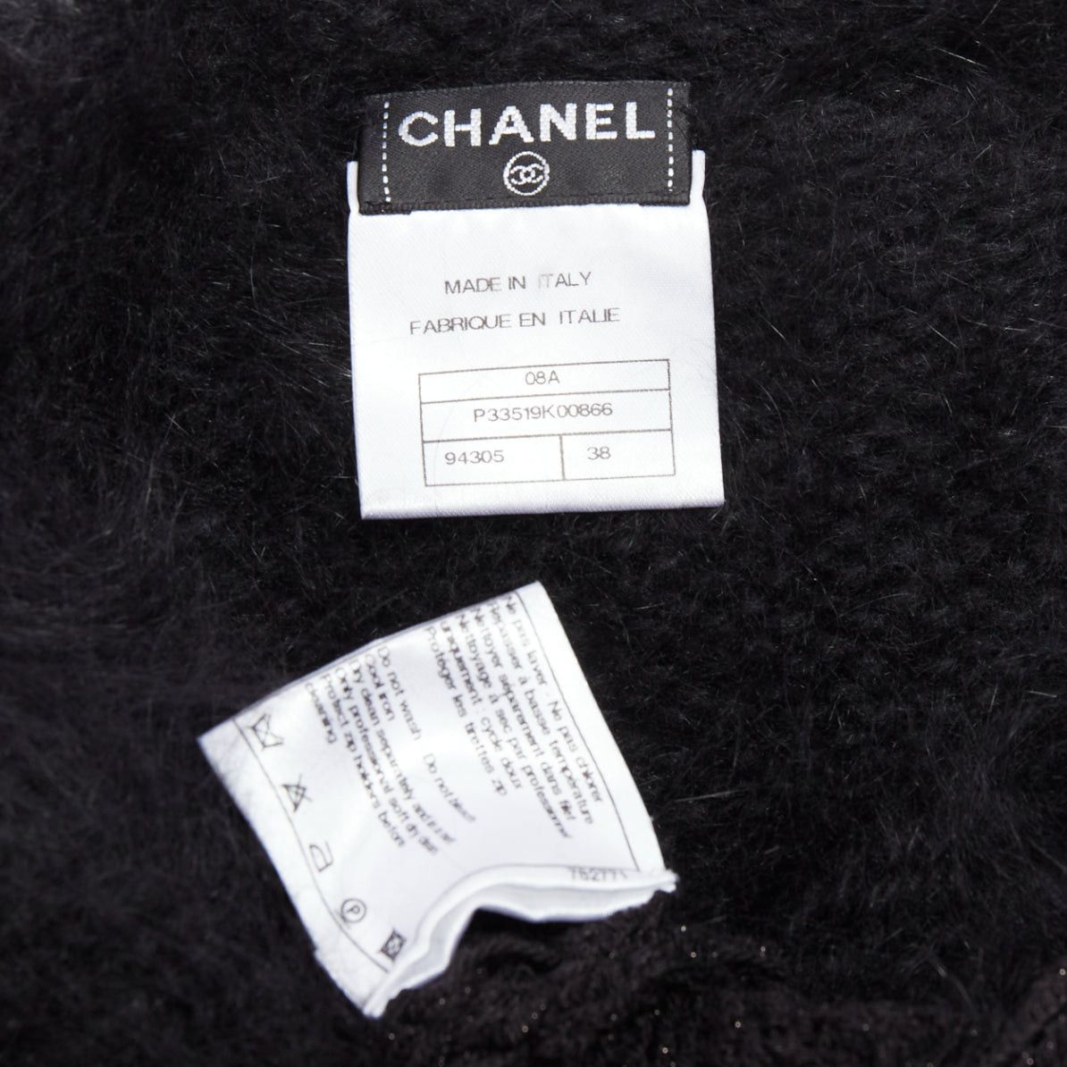 Chanel CHANEL 08A black fluffy angora blend CC zip layered sweater FR36 S Size S / US 4 / IT 40 - 8 Thumbnail