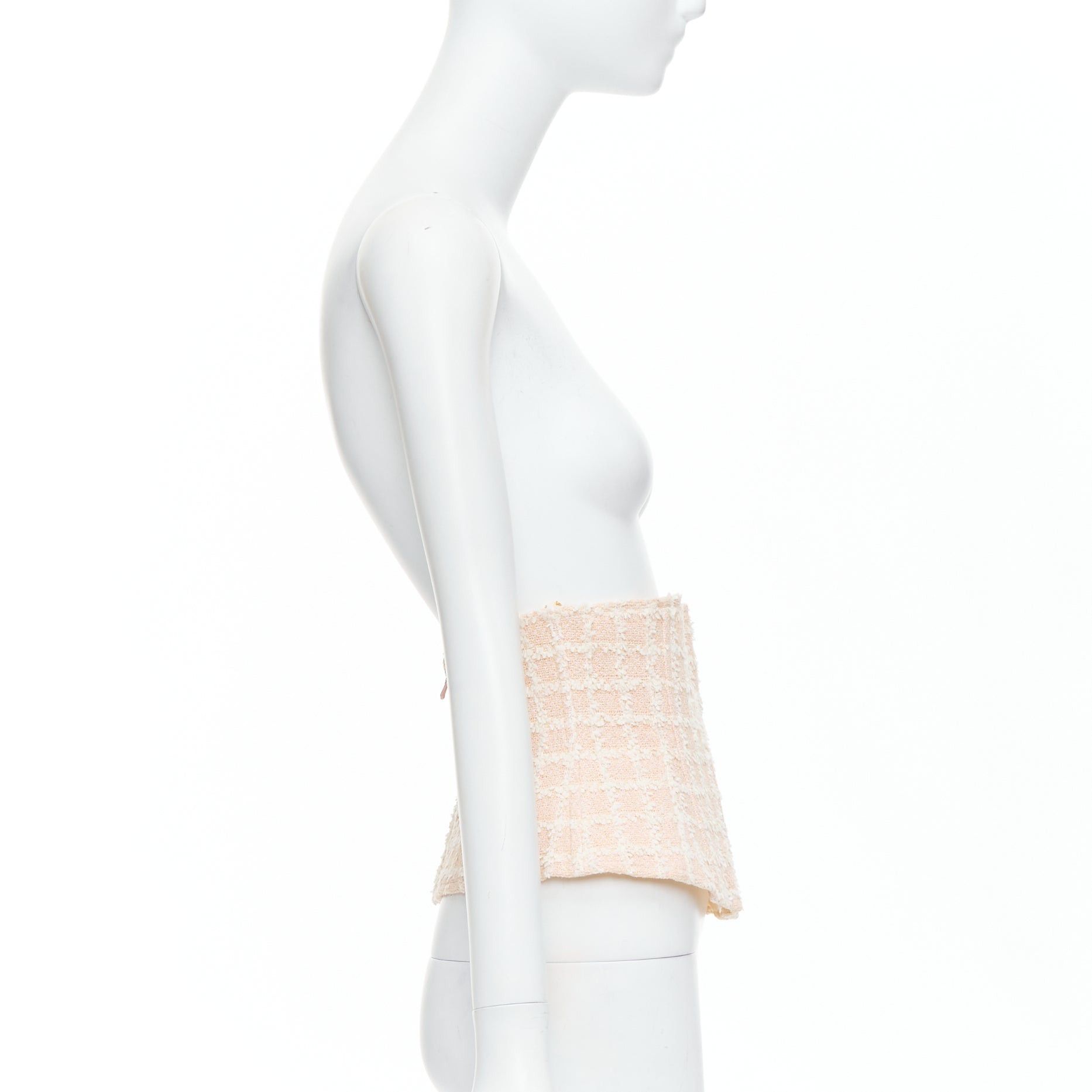 Chanel rare CHANEL 94P Vintage pink checker tweed silk lined boned corset belt FR40 L Size M / US 6-8 / IT 42-44 - 4 Thumbnail