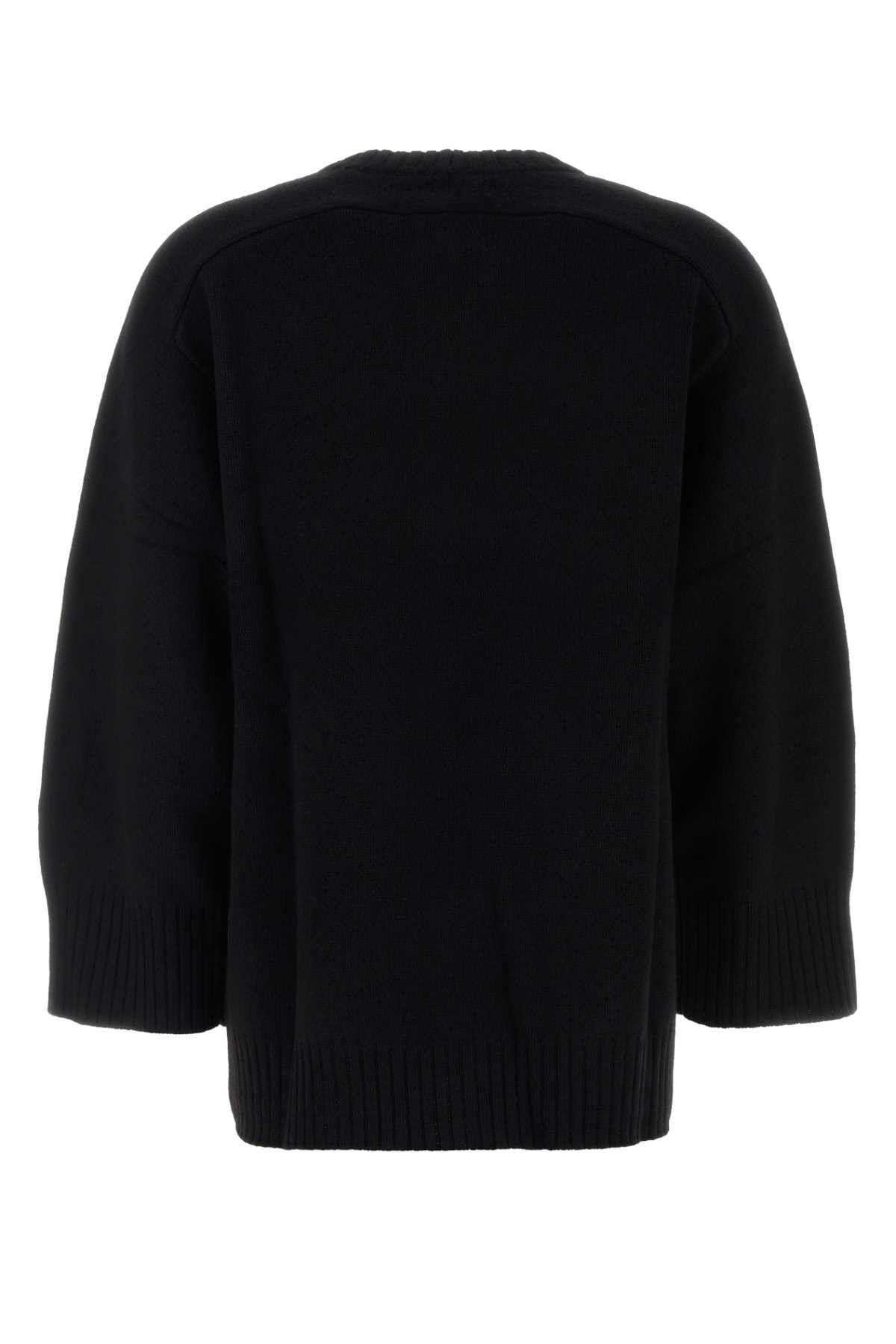 Loulou de Saison Black Wool Blend Oversize Safi Sweater Size S / US 4 / IT 40 - 2 Thumbnail