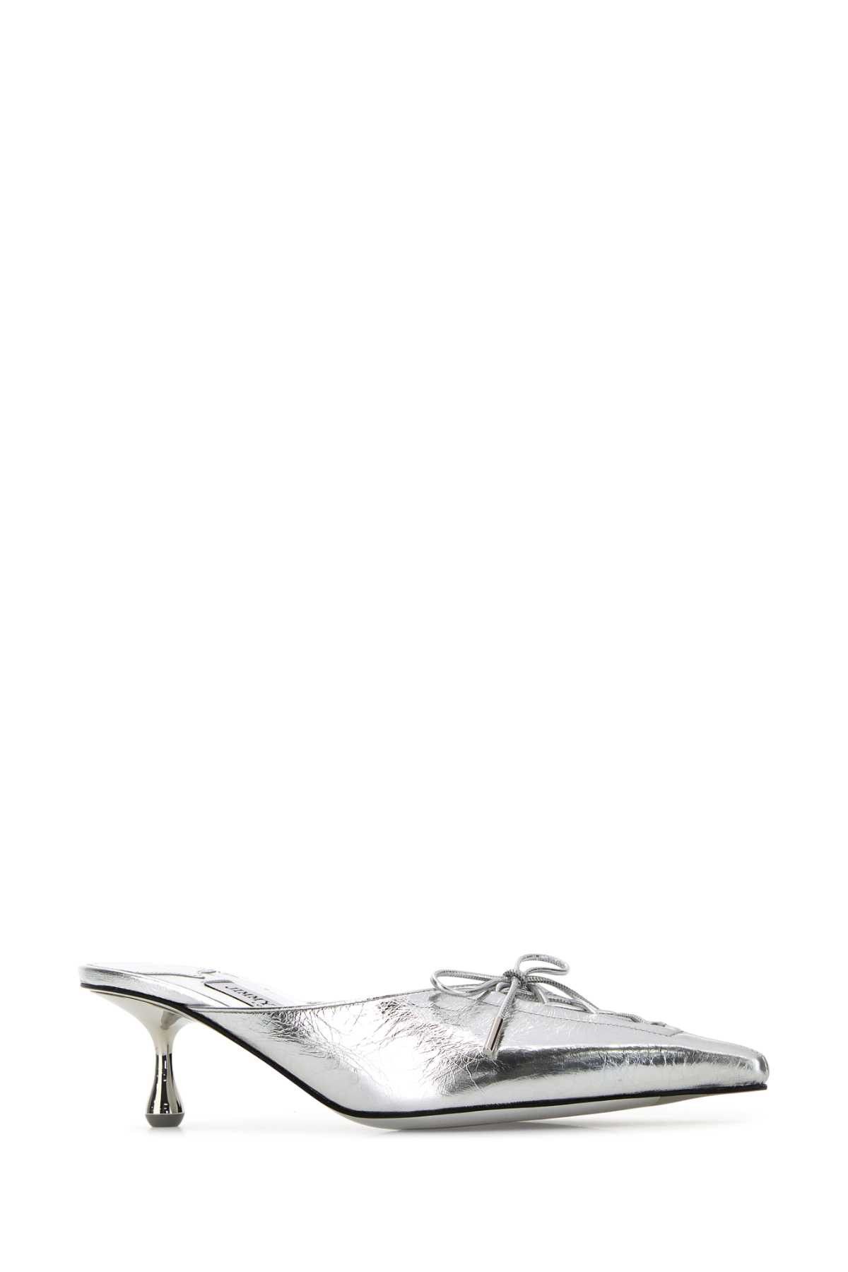 Jimmy Choo Silver Leather Scarlett Mules Size US 8 / IT 38 - 2 Thumbnail