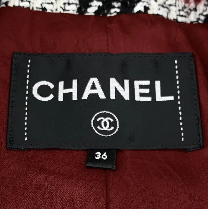 Chanel Chanel Red Tweed Women's Jacket 0089 Size XS / US 0-2 / IT 36-38 - 6 Thumbnail