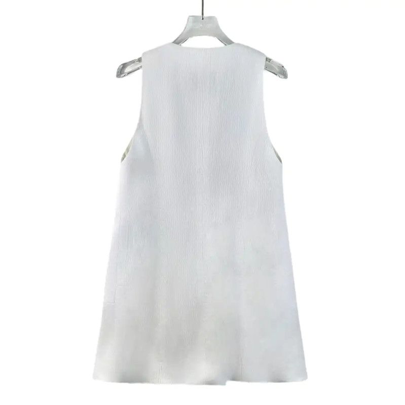 Chanel Chanel White Cotton Sleeveless Dress XS 0089 Size XS / US 0-2 / IT 36-38 - 2 Thumbnail