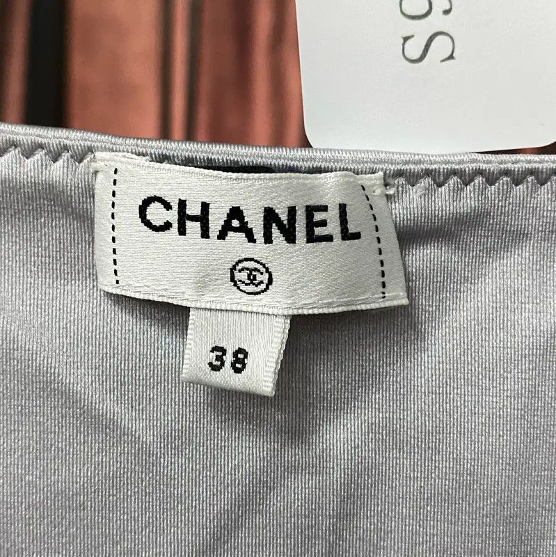 Chanel Chanel Gray Cotton T-Shirt for Women 0089 Size ONE SIZE - 6 Thumbnail