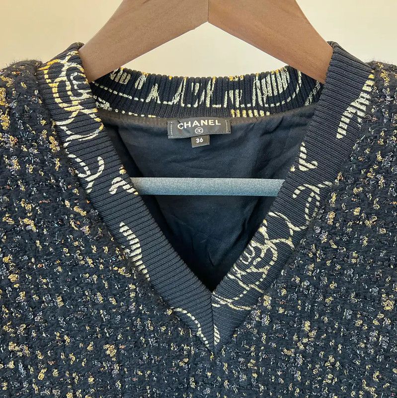 Chanel Chanel Winter Wool Knit Black Sweater 0089 Size M / US 6-8 / IT 42-44 - 5 Thumbnail