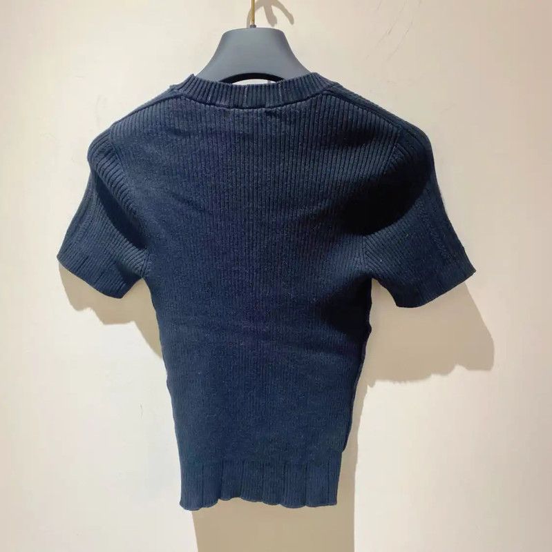 Chanel Chanel Black Cotton Short Sleeve Top 0089 Size XS / US 0-2 / IT 36-38 - 2 Thumbnail