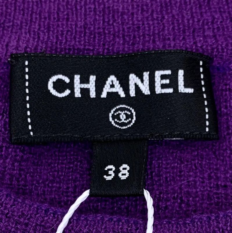 Chanel Chanel Purple Cashmere Women’s T-Shirt 0089 Size S / US 4 / IT 40 - 7 Thumbnail