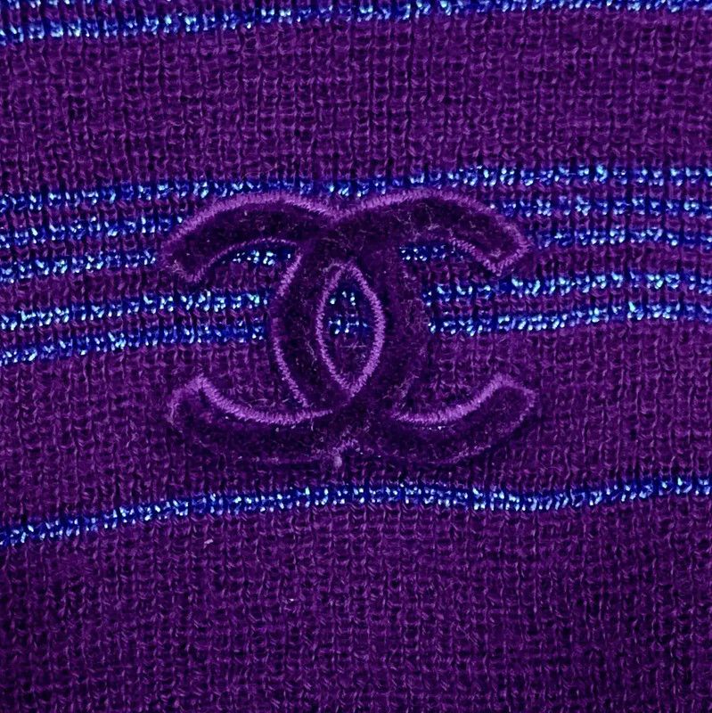 Chanel Chanel Purple Cashmere Women’s T-Shirt 0089 Size S / US 4 / IT 40 - 6 Thumbnail