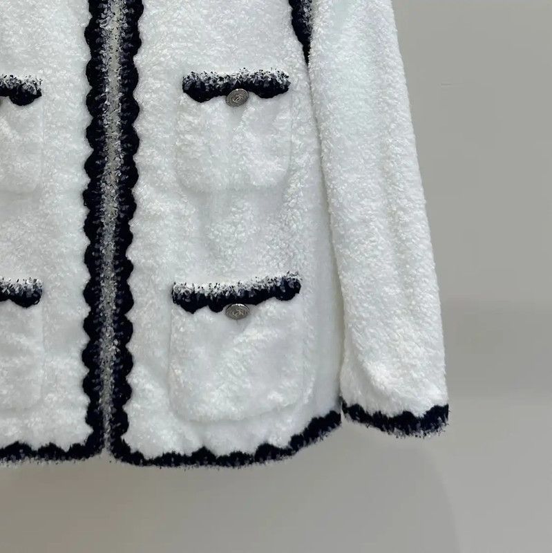 Chanel Chanel White Cotton Mid-Length Coat 0089 Size S / US 4 / IT 40 - 3 Thumbnail