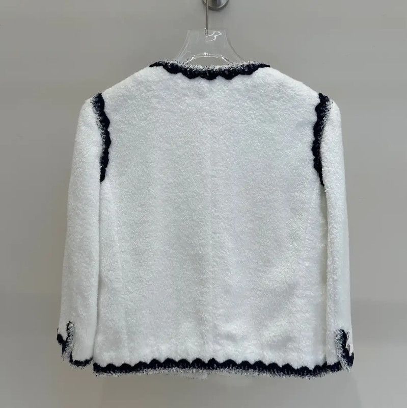 Chanel Chanel White Cotton Mid-Length Coat 0089 Size S / US 4 / IT 40 - 5 Thumbnail