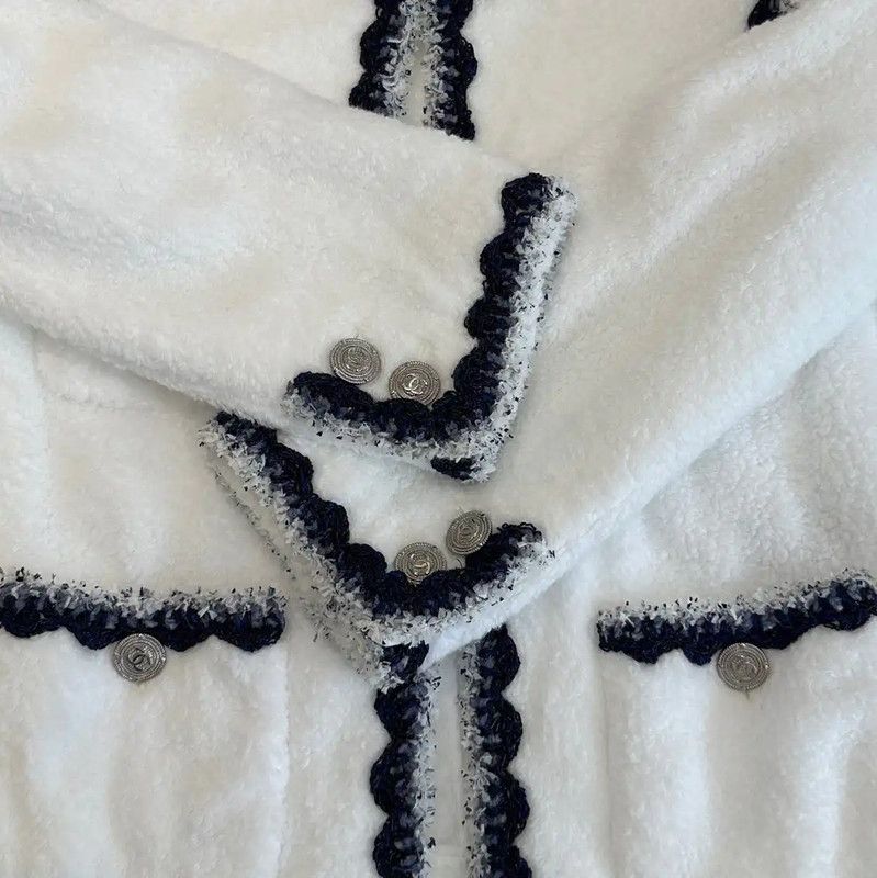 Chanel Chanel White Cotton Mid-Length Coat 0089 Size S / US 4 / IT 40 - 6 Thumbnail