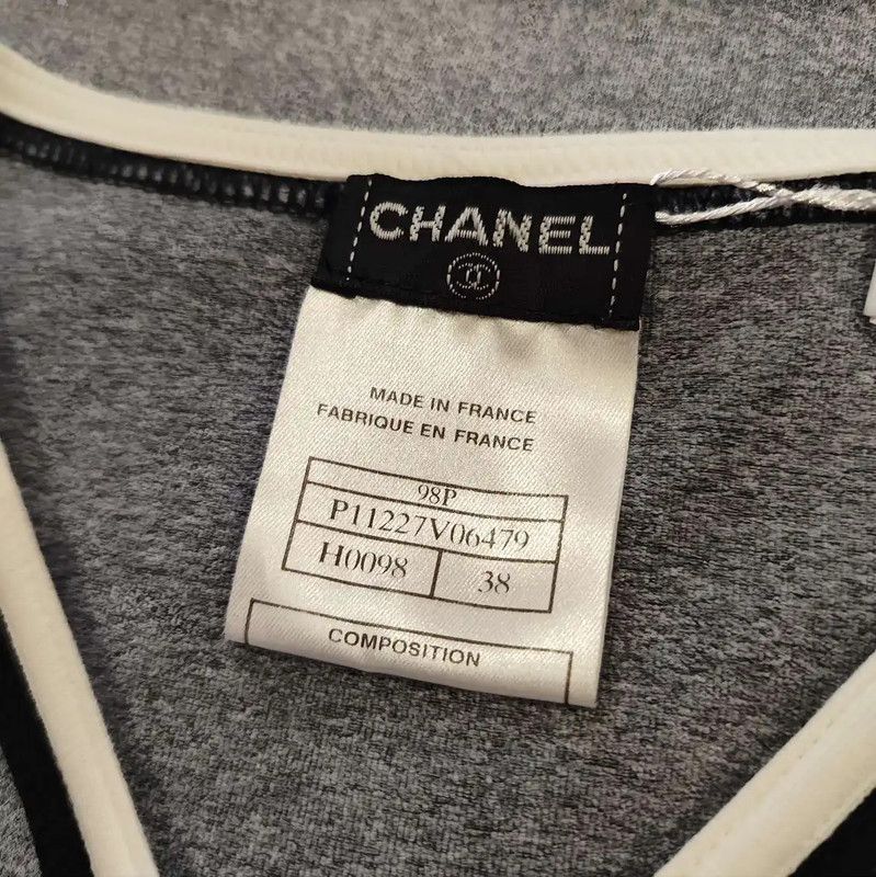 Chanel Gray Cotton Blend Dress 0089