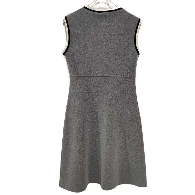 Chanel Gray Cotton Blend Dress 0089