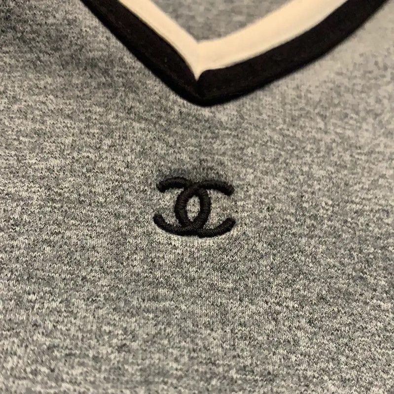 Chanel Gray Cotton Blend Dress 0089