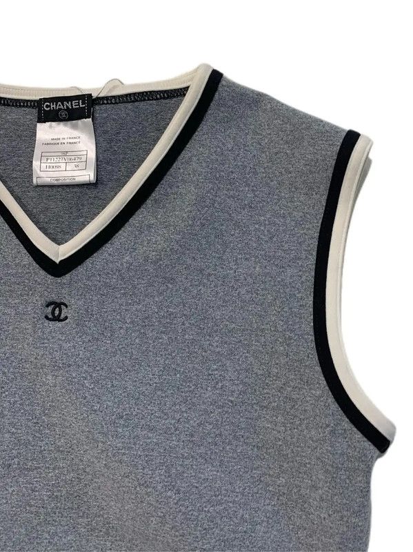 Chanel Gray Cotton Blend Dress 0089