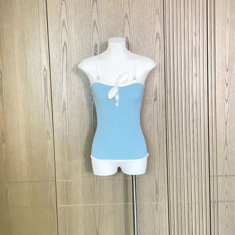 Chanel Chanel Summer Blue Cotton Sleeveless Top 0089 Size S / US 4 / IT 40 - 2 Thumbnail