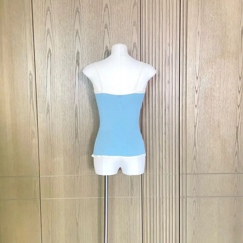 Chanel Chanel Summer Blue Cotton Sleeveless Top 0089 Size S / US 4 / IT 40 - 3 Thumbnail