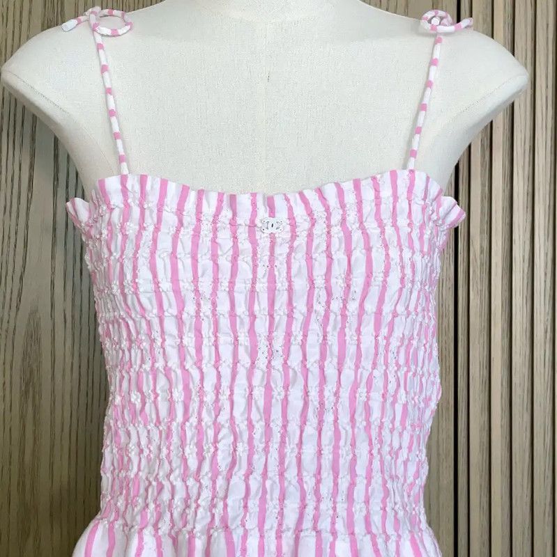 Chanel Chanel Pink Striped Sleeveless Summer Top 0089 Size S / US 4 / IT 40 - 5 Thumbnail