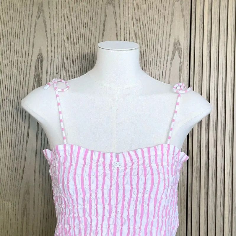 Chanel Chanel Pink Striped Sleeveless Summer Top 0089 Size S / US 4 / IT 40 - 4 Thumbnail