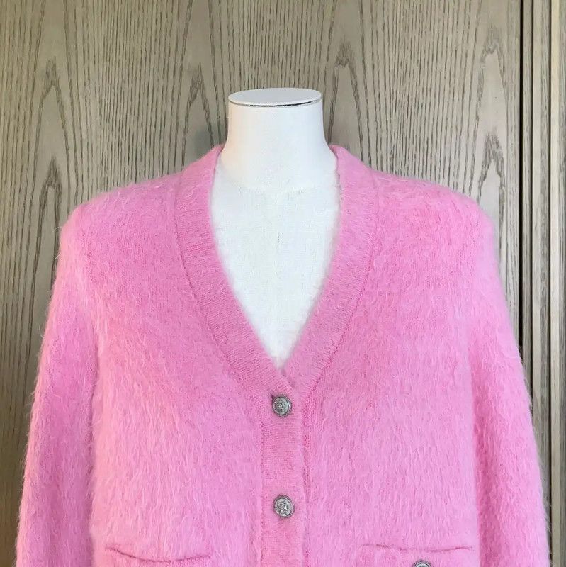 Chanel Chanel Pink Wool Blend Cardigan for Women 0089 Size S / US 4 / IT 40 - 3 Thumbnail