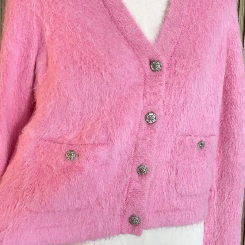 Chanel Chanel Pink Wool Blend Cardigan for Women 0089 Size S / US 4 / IT 40 - 7 Thumbnail