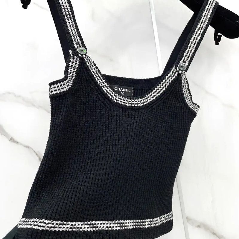 Chanel Chanel Black Silk Blend Women's T-Shirt 0089 Size S / US 4 / IT 40 - 6 Thumbnail