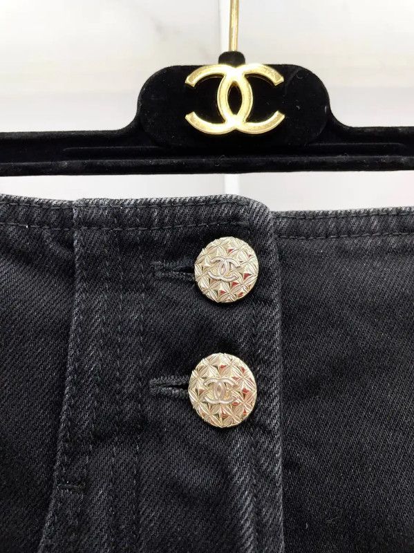 Chanel Chanel Black Cotton Women's Shorts Size S 0089 Size 23" - 5 Thumbnail