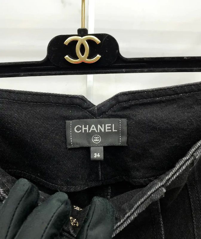 Chanel Chanel Black Cotton Women's Shorts Size S 0089 Size 23" - 8 Thumbnail