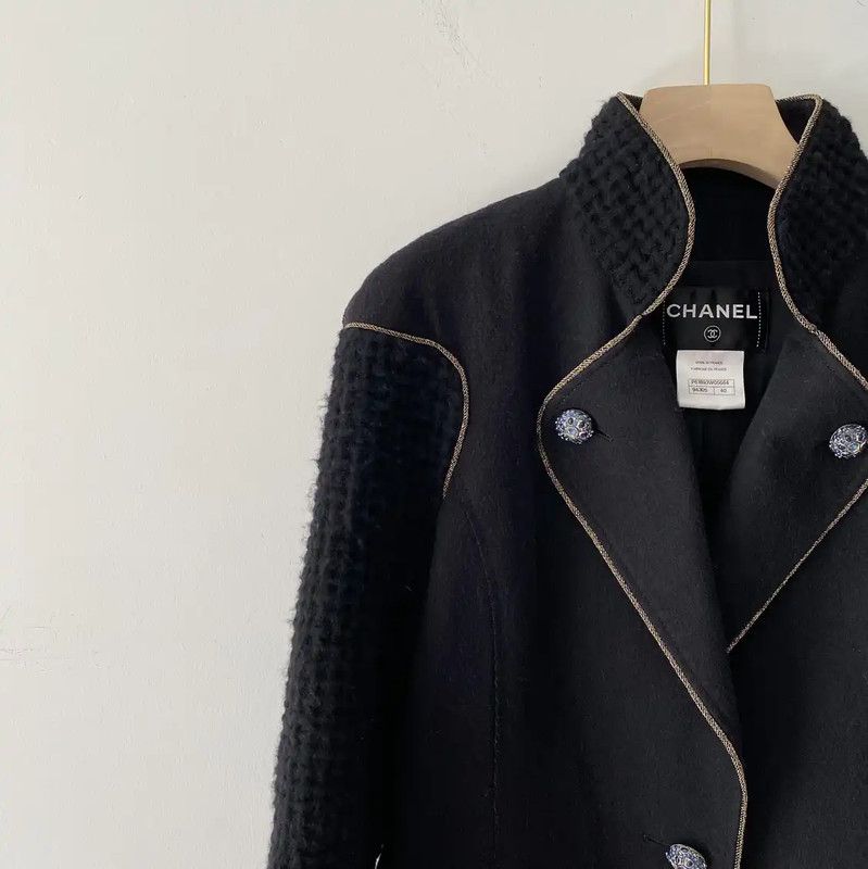 Chanel Chanel Black Wool Cardigan for Women 0089 Size M / US 6-8 / IT 42-44 - 3 Thumbnail