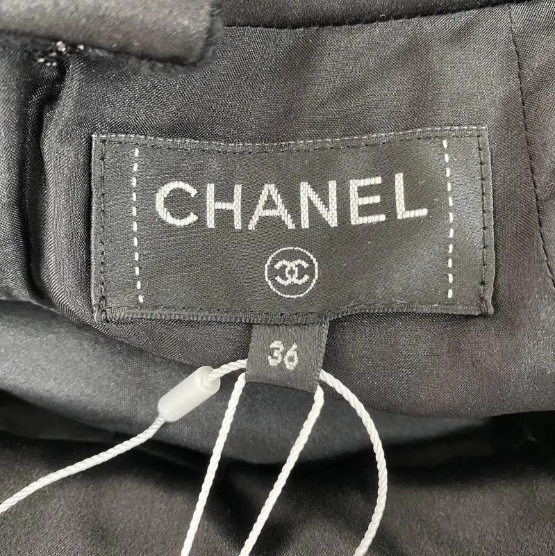 Chanel Chanel Black Wool Midi Skirt 0089 Size 23" - 6 Thumbnail
