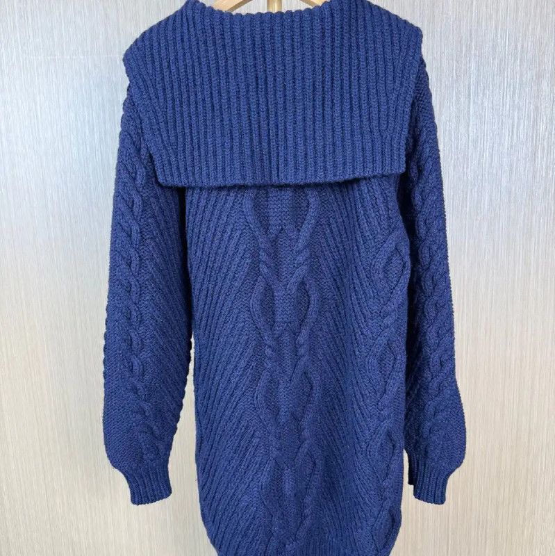Chanel Chanel Cable Knit Wool Sweater in Deep Blue 0089 Size M / US 6-8 / IT 42-44 - 2 Thumbnail