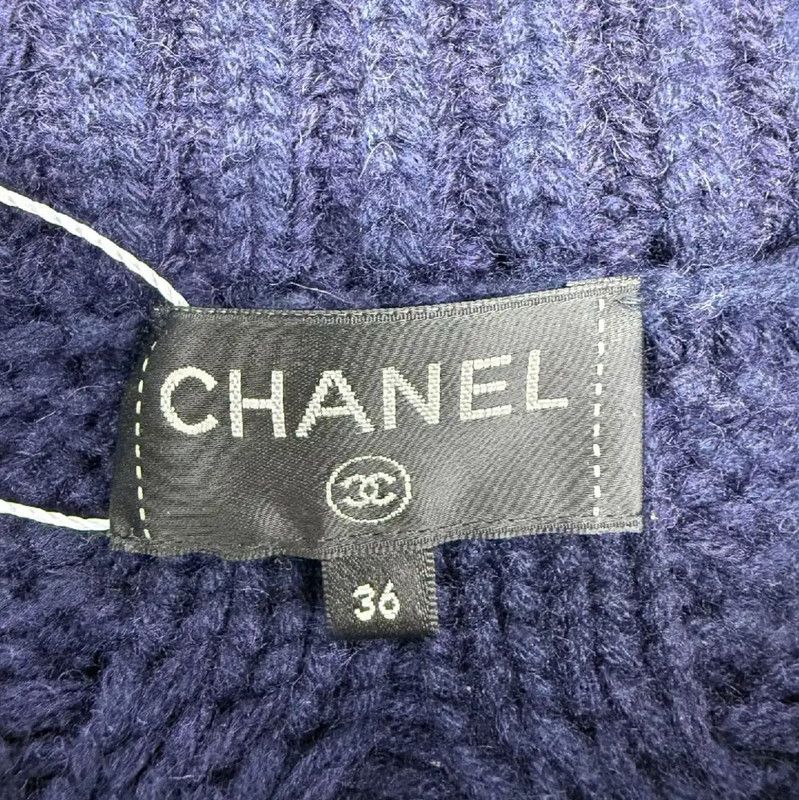 Chanel Chanel Cable Knit Wool Sweater in Deep Blue 0089 Size M / US 6-8 / IT 42-44 - 3 Thumbnail